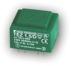Transformator zalewany do druku TEZ 0,5/D 230/9-9V