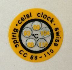 CC-088/110 CelsiClock-znacznik temperatury, samoprzylepna etykieta termoczuła, 88°C - 110°C, 5 temperatur, opakowanie 10 etykiet