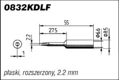 GROT ERSA 2,2mm, płaski, rozszerzony 0832KDLF