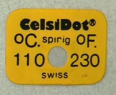 CelsiDot®-znacznik temperatury, samoprzylepna etykieta termoczuła<br>CD-110°C, opakowanie 24 etykiety