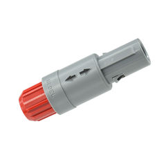Wtyk REDEL, plastikowy 2 pinowy z czerwoną nakrętką PAG.M0.2GL.AC52R