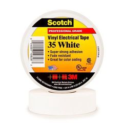 PCW Scotch® 35 Taśma elektroizolacyjna  biała19 mm x 20 m