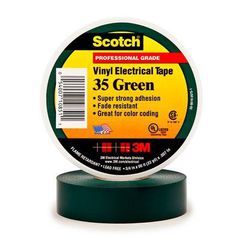 PCW Scotch® 35 Taśma elektroizolacyjna Vinyl zielona19 mm x 20 m