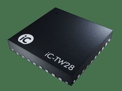 iC-TW28 10-bitowy interpolator Sin/Cos o niskim opóźnieniu z automatyczną kalibracją i sterownikiem linii