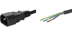 6007.0204 - Przewód zasilający 10A prosty IEC Stripped cordset 2m